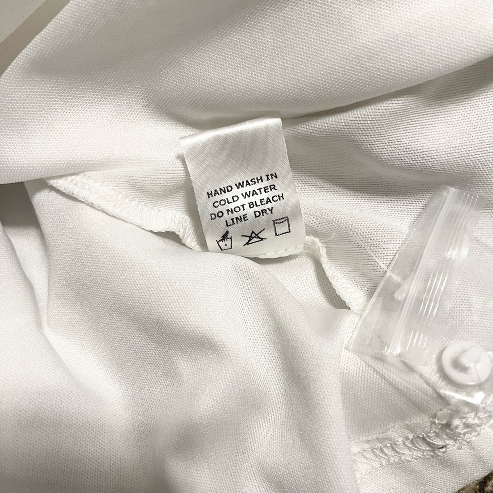 Aeom Textured Ruffle White Mini Dress Women’s Size Medium - Picture 13 of 16